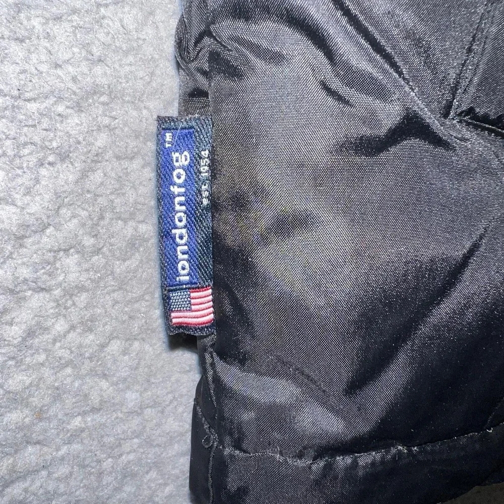 London Fog Puffer‎ Down Coat Youth XL 18-20 Black Quilted Lining Full Zip Jacket